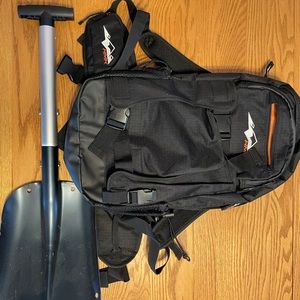 HMK Adventure Backpack with Shovel. Black.